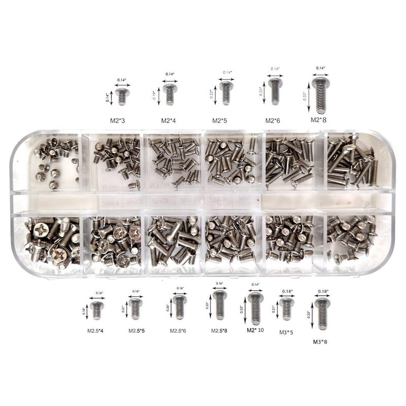 Easycargo 240pcs 12 Sizes Laptop Screws Kit, Notebook Computer Replacement Screws Assortment Kit,M2 M2.5 M3, for Lenovo Toshiba Gateway Samsung HP IBM Dell Sony Acer Asus SSD Hard Disk SATA SSD M.2 - Image 1